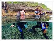 浅瀬で練習